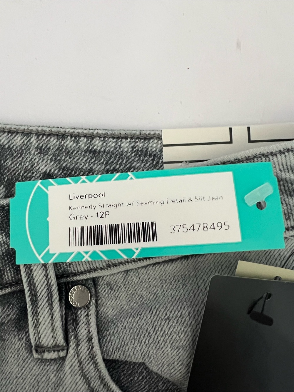 NWT Liverpool Los Angeles ECO Kennedy Split Hem Ankle Jeans Petite 12 Gray - Picture 7 of 12